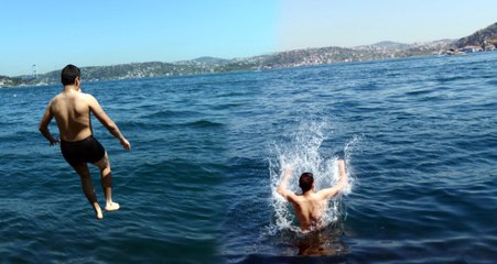 İstanbul 26,3 Dereyi Gördü! Sahiller Dolup Taştı, Gençler Denize Atladı!