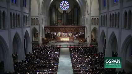 Obama appears to joke with Melania at Barbara Bush's funeral - Daily Mail