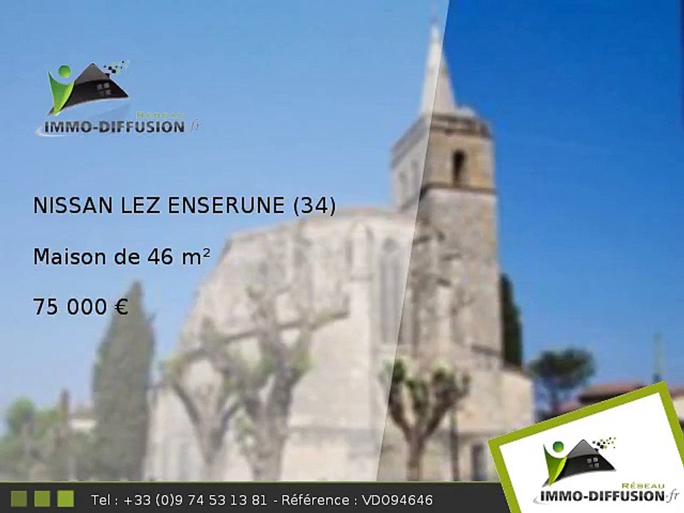 Maison A vendre Nissan lez enserune 46m2 - Centre du village