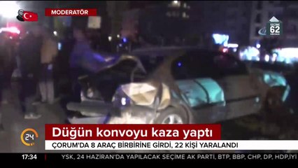 Düğün konvoyu kaza yaptı