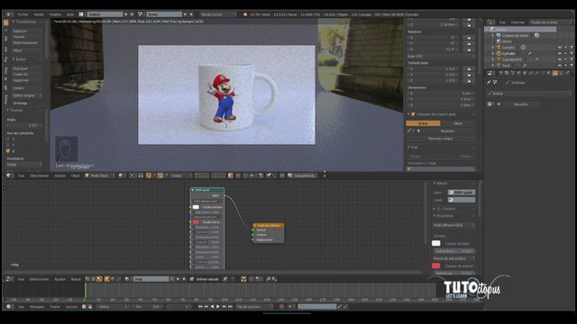 Tutoriel Blender - Créer une scène pour les rendus sous Cycles et importer un objet