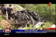 Camioneta cae en abismo de 300 metros en Huanta