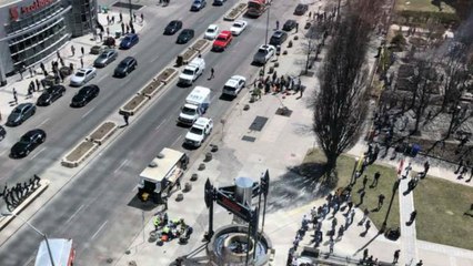 Driver arrested after van ploughs into people in Toronto- police