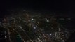 Night view of Dubai from flight||takeoff view
