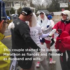 This Couple Started the Boston Marathon as Fiancés and Finished As Husband and Wife.