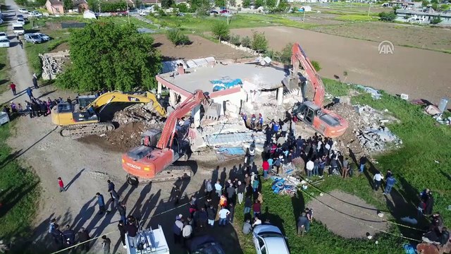 Samsat'ta deprem - Yıkılan binanın havadan görüntüsü - ADIYAMAN