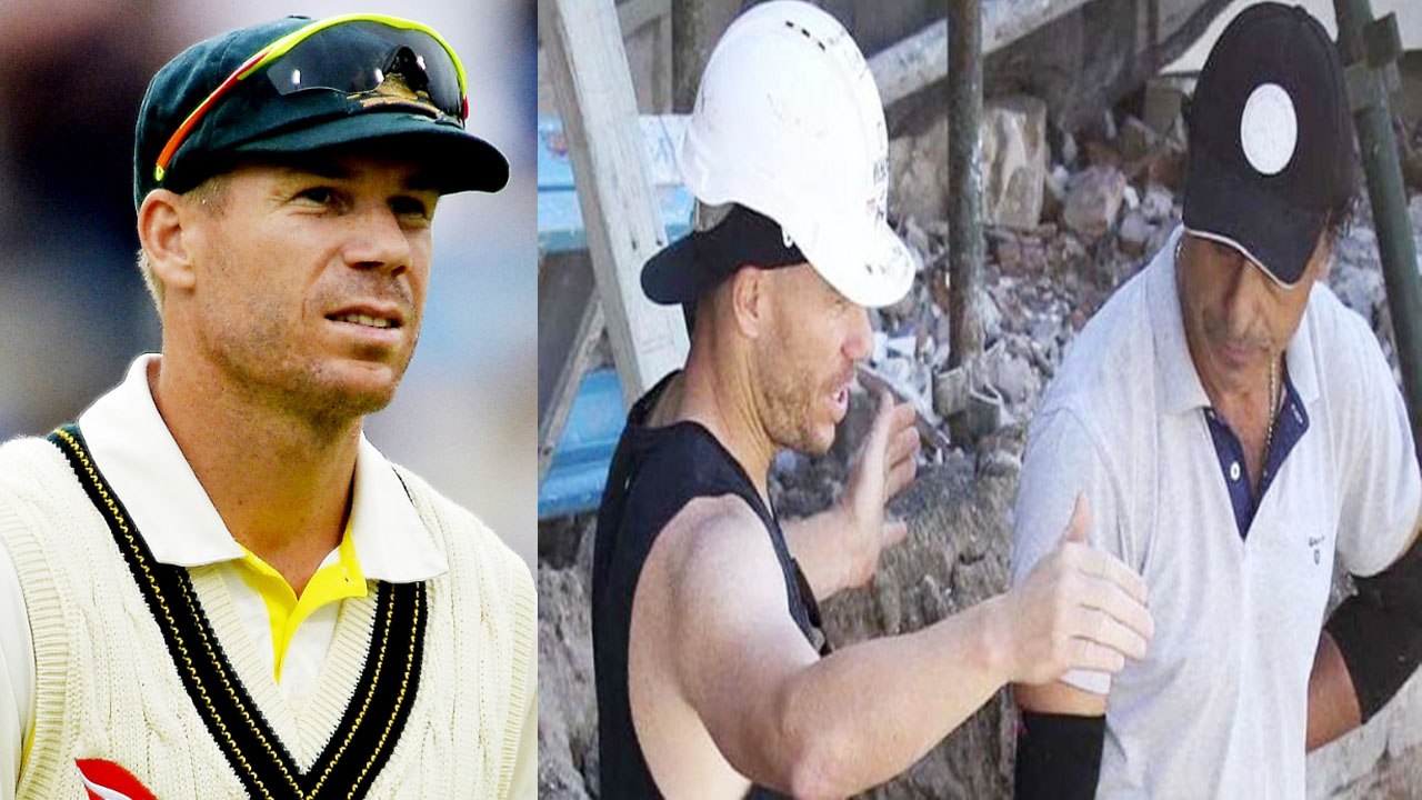 David Warner working at Construction site as la...