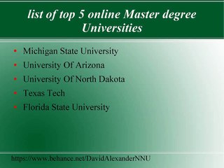 David Alexander NNU: Amazing List of top 5 Best Online Colleges