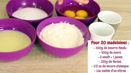 RECETTE MADELEINE SUCETTE MOELLEUSE CHOCOLAT - FACILE ET RAPIDE •♡