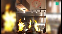 Ce plat au fromage flambé était prometteur, mais les clients de ce restaurant n'ont pas pu y goûter