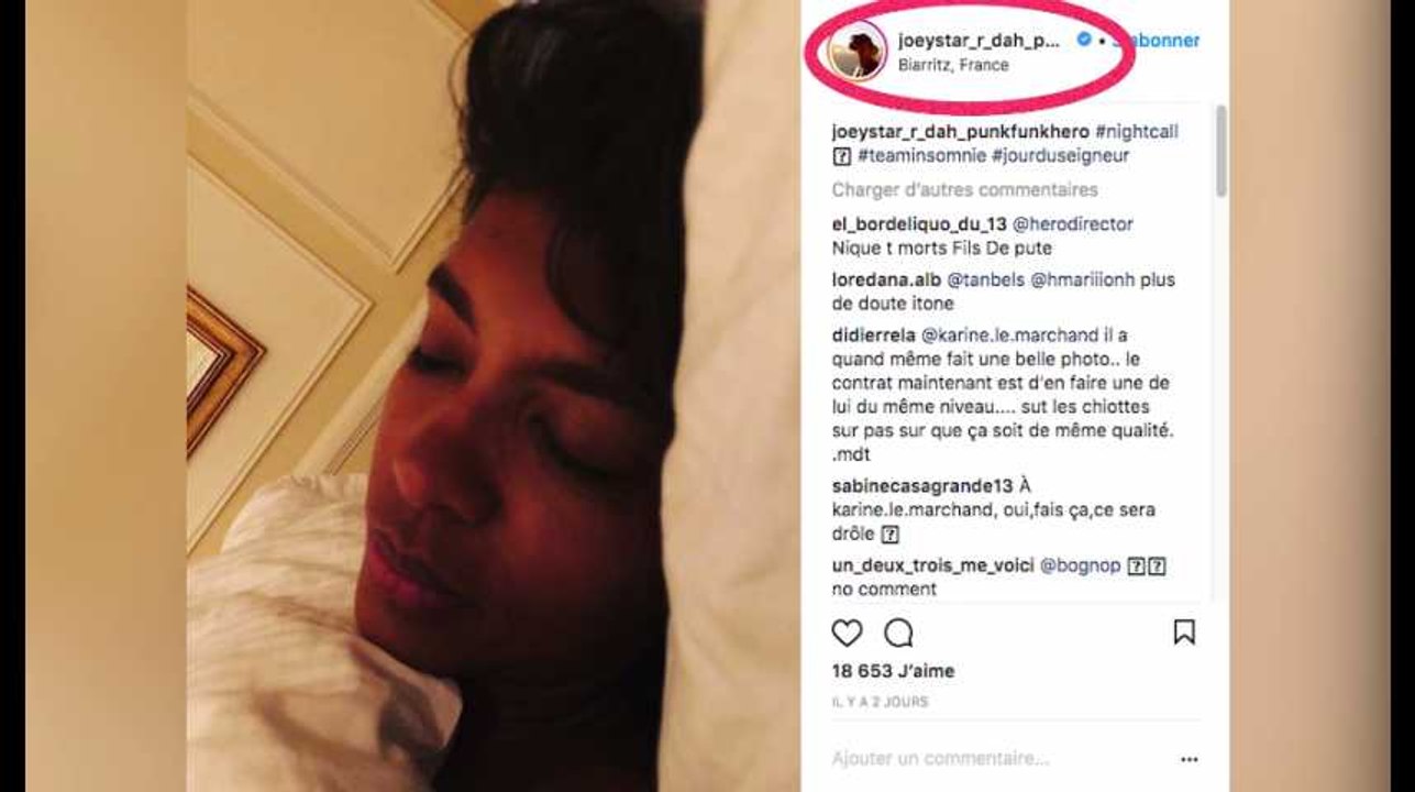 Joeystarr poste une vidéo de Karine Le Marchand dans son lit