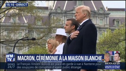 Cérémonie à la Maison Blanche : la Marseillaise est jouée, accompagnée de 21 coups de canon