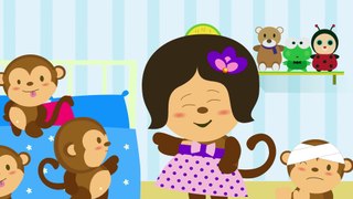 Five Little Monkeys Jumping on The Bed  | Kids Songs & Kindergarten Nursery Rhymes