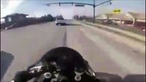 Ce qui arrive quand un chien s'arrête devant un motard lancé à pleine vitesse