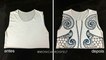 DIY Customizando Camiseta Regata Branca em Cropped com caneta pra tecido Acrilpen - Customização #3