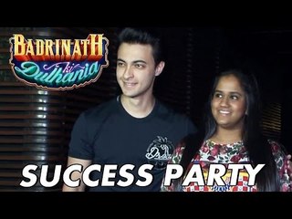 Salman Khan's Sister Arpita With Aayush हाज़िर हुई  Badrinath Ki Dulhania के जीत का जशभन मानाने
