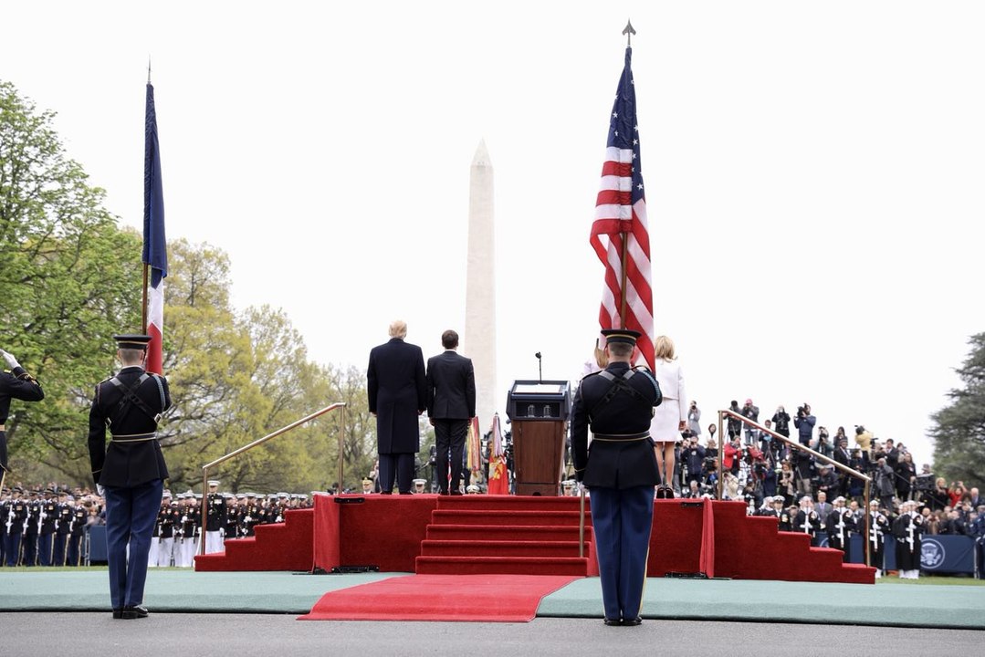 Discours du Président de la République Française, Emmanuel Macron lors de la cérémonie d'accueil à la Maison Blanche