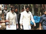 Amitabh Bachchan और Abhishek दिखे Suniel Shetty के पिता के अंतिम संस्कार पर