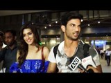 Kriti Sanon और  Sushant Singh Rajput पहोचे  मुंबई | किया Raabta का  Promotion