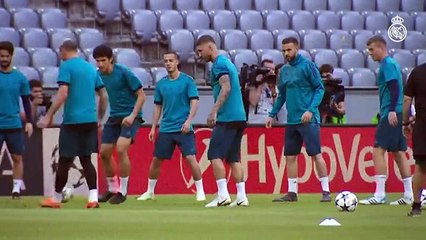 Última sesión de entrenamiento antes del partido contra el Bayern