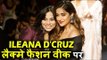 Ileana D'cruz दिखाई दी Lakme Fashion Week Winter Festive 2017 पर