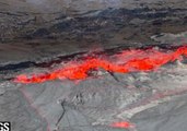 Lava Lake at Hawaii's Kilauea Volcano Overflows