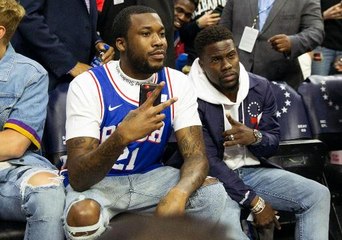 Meek Mill hits 76ers-Heat game after being released from prison