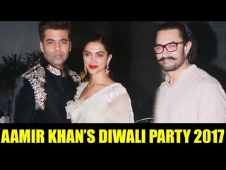 Download Video: Deepika Padukone और Karan Johar पहुंचे Aamir Khan की Grand Diwali Party 2017 पर