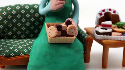 Sera que Elsa Come Demasiado?  Play-Doh Animacion Disney Stop Motion Pelicula Frozen Princesas