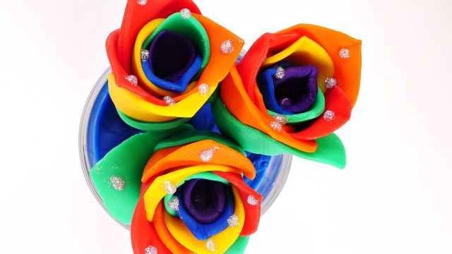 Rosas DIY Como Hacer Rosas Arcoiris de Play Doh Videos de Plastilina