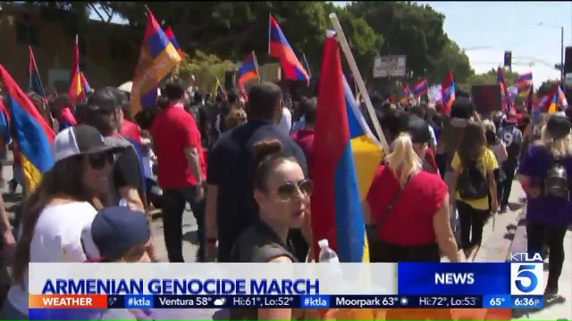 Thousands March in L.A. to Demand Recognition of Armenian Genocide