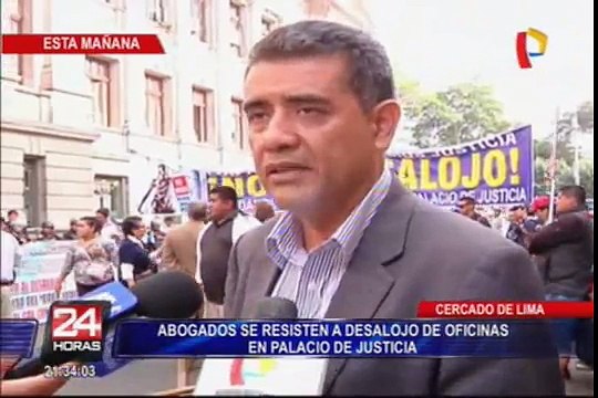 Abogados se oponen a desalojo de local que ocupaban en Palacio de Justicia