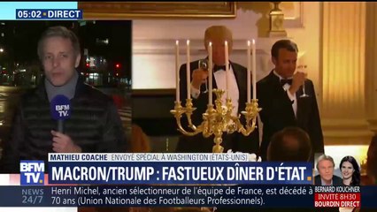 À quoi ressemblait le fastueux dîner d’État entre Trump et Macron?