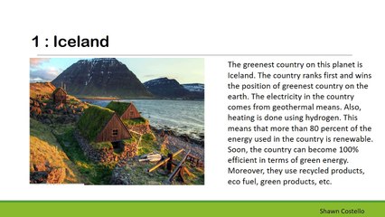 Greenest Countries in World by Shawn Costello Golf