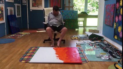 Peintre.. avec les pieds ! Respect...
