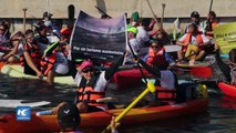 Líderes indígenas y locales se unen a Greenpeace para la acción “Canoa Global”