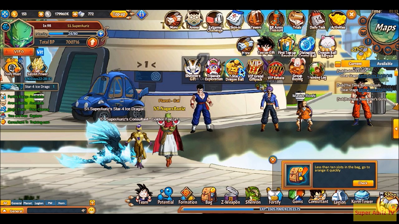 Dragon Ball Z Online – Training Log Invest 50k Gold VIP0