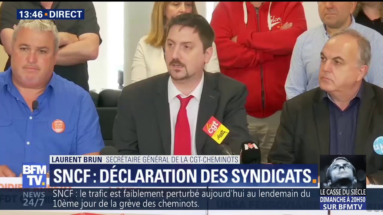 Brun (CGT): "Les organisations syndicales appellent les cheminots à un rassemblement le 3 mai"