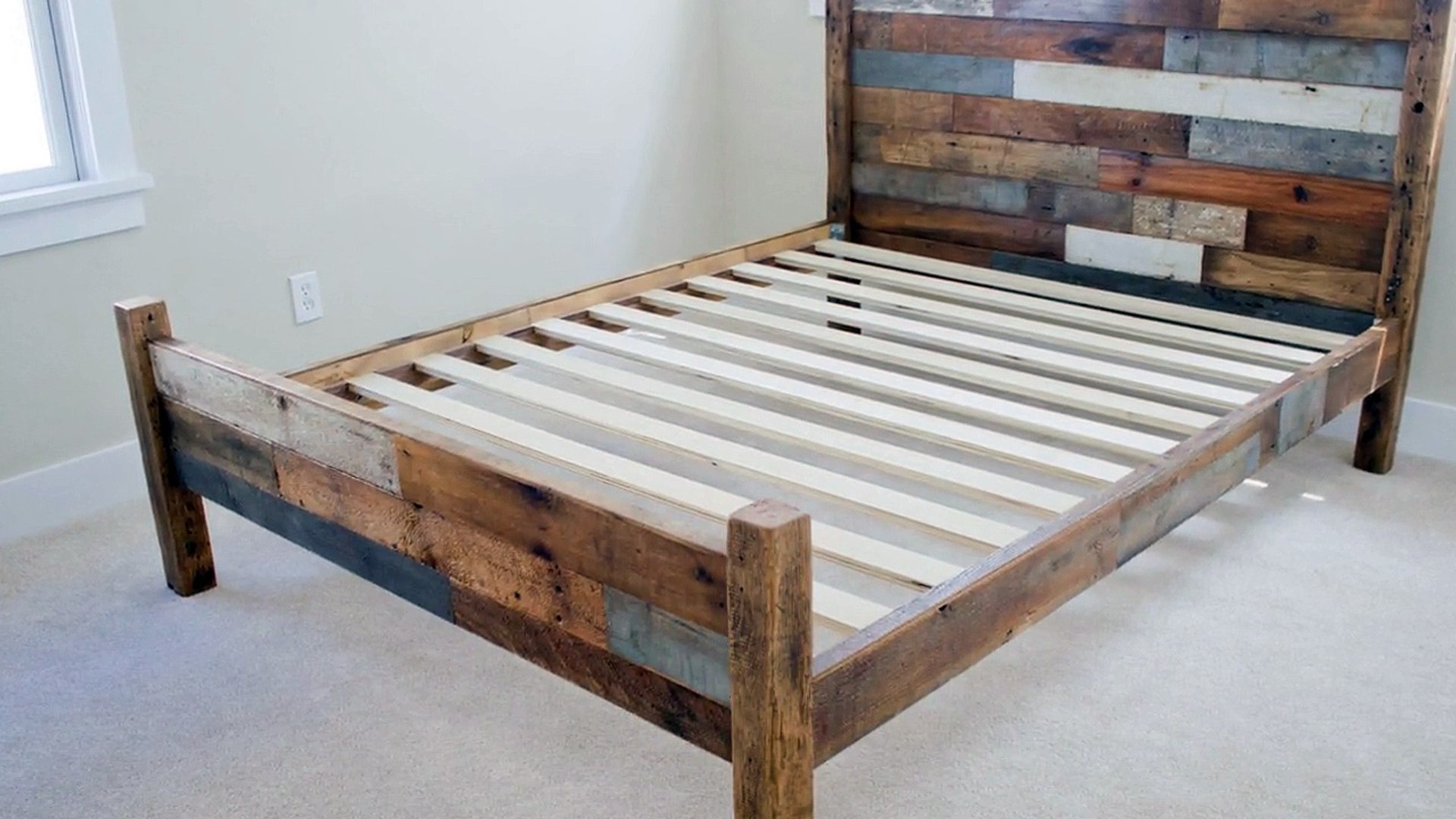 Wood Queen Bed Frame with Storage UK Furniture - Video Dailymotion