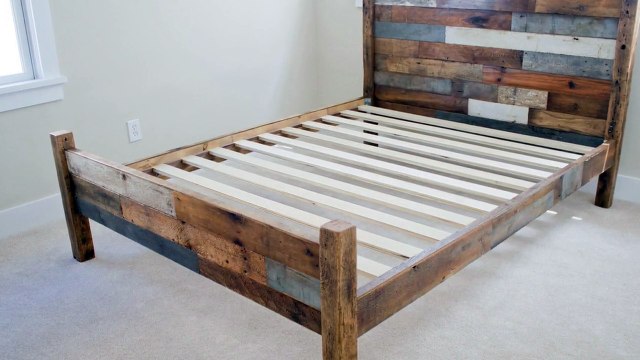 Wood Queen Bed Frame with Storage UK Furniture