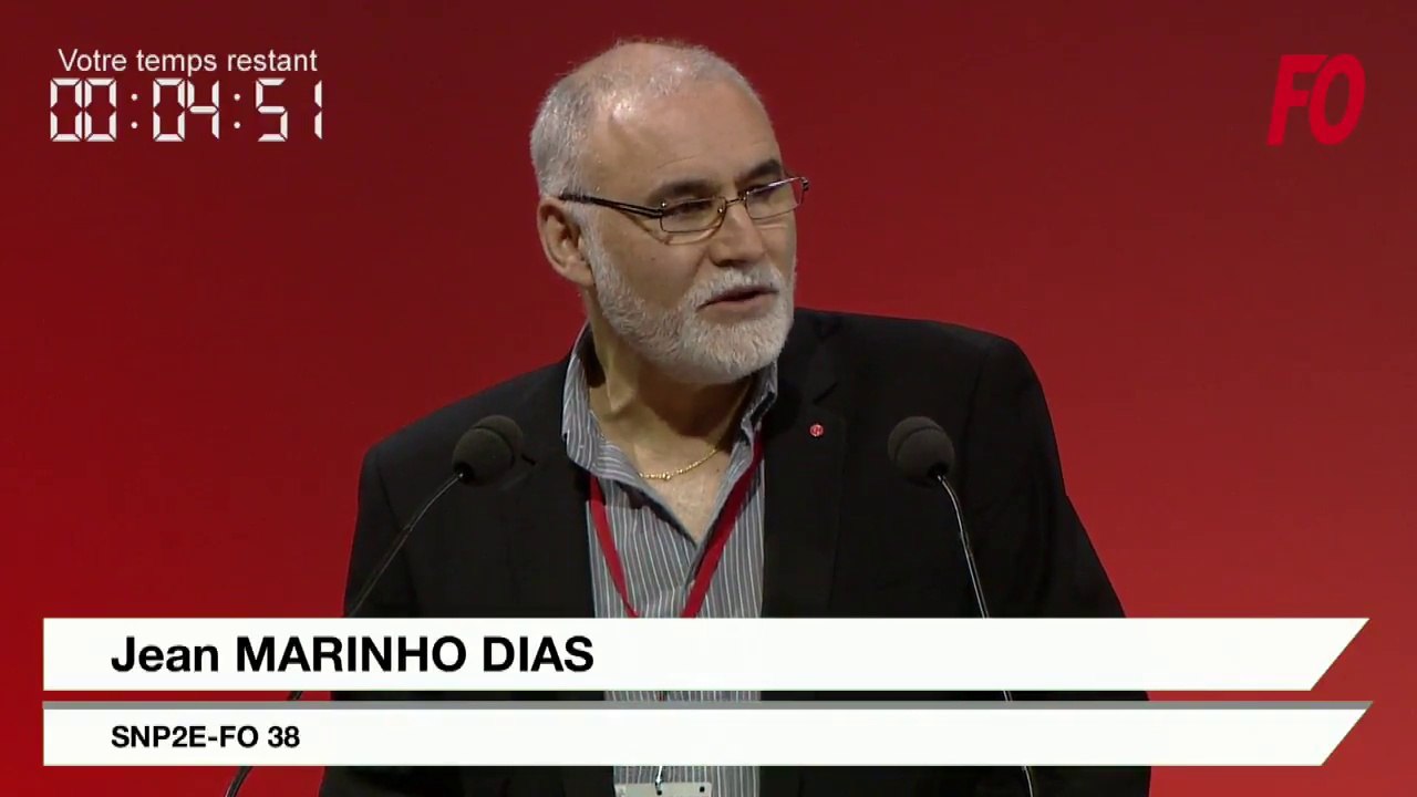 Intervention de Jean MARINHO DIAS lors du 24e Congrès confédéral Force Ouvrière