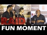 Raid का Official ट्रेलर हुआ लॉन्च | Funny Moments | Ajay Devgn | Ileana D'Cruz | Saurabh Shukla