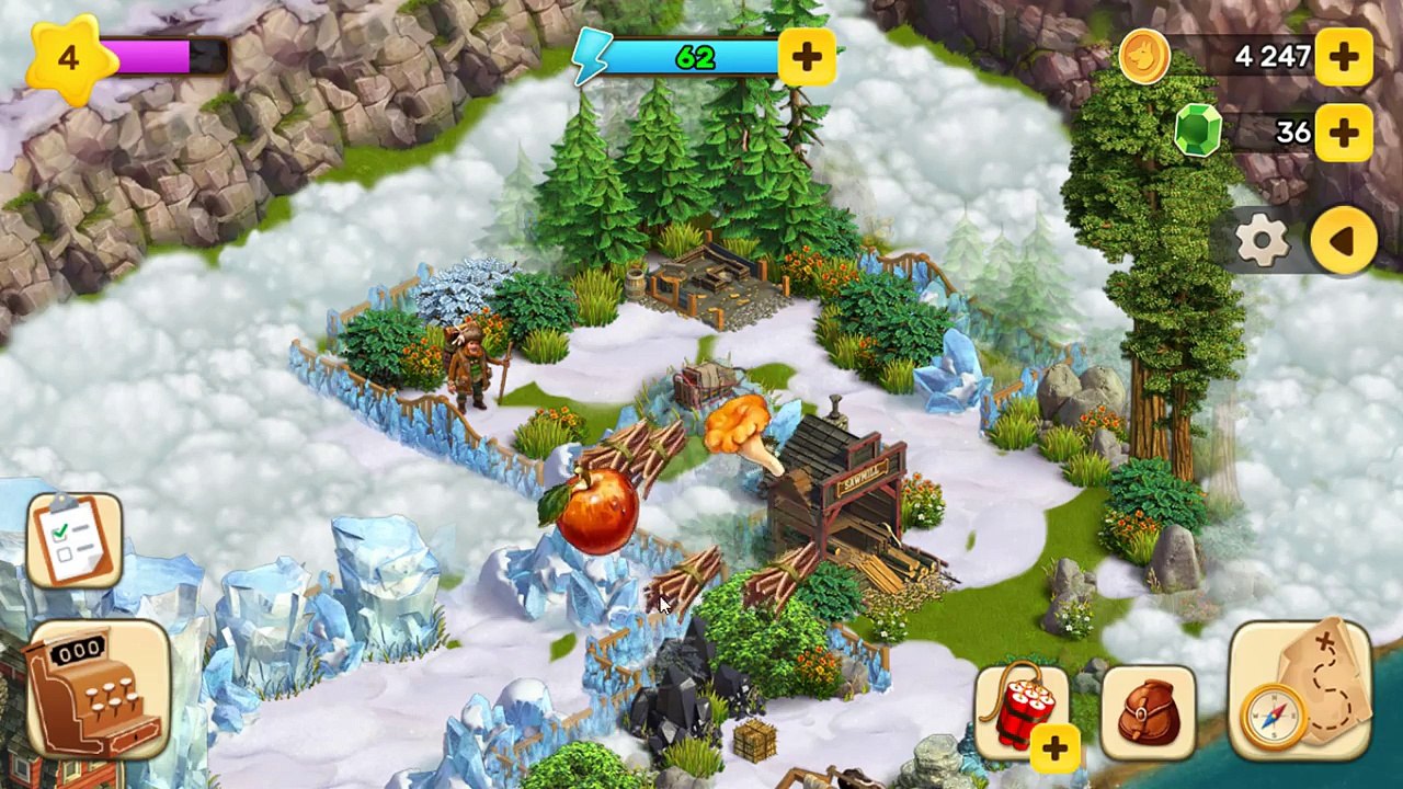 Klondike Adventures visit WIND'S SONG use SWEET SHOP create FEEDER Beginning Gamplay 8 Level up
