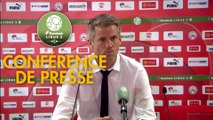 Conférence de presse Nîmes Olympique - FC Lorient (1-0) : Bernard BLAQUART (NIMES) - Mickaël LANDREAU (FCL) - 2017/2018