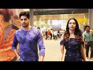 Sidharth Malhotra और Rakul Preet Singh Spotted दिखाई दिए  Mumbai Airport पर