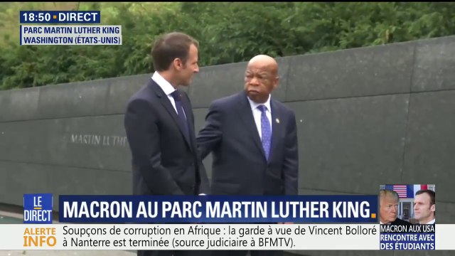 Emmanuel Macron visite le Parc Martin Luther King à Washington