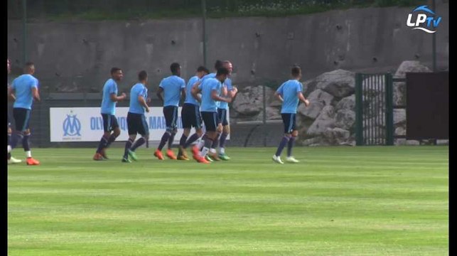 A l'entraînement des Olympiens à la veille d'OM-Salzbourg