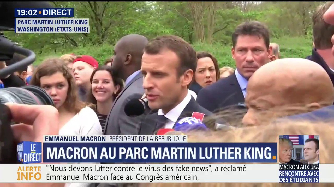Macron au Parc Martin Luther King: "C’est aussi ça les États-Unis d’Amérique"