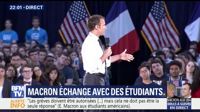 Macron aux étudiants américains: Nous souhaitons clairement interdire les armes chimiques en Syrie