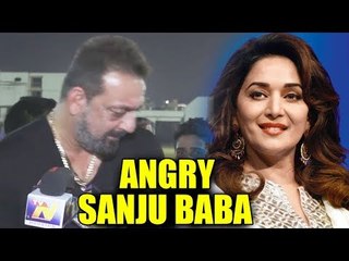 माधुरी का नाम लेने पर मिडिया पे संजय दत्त हुए आग बबूला